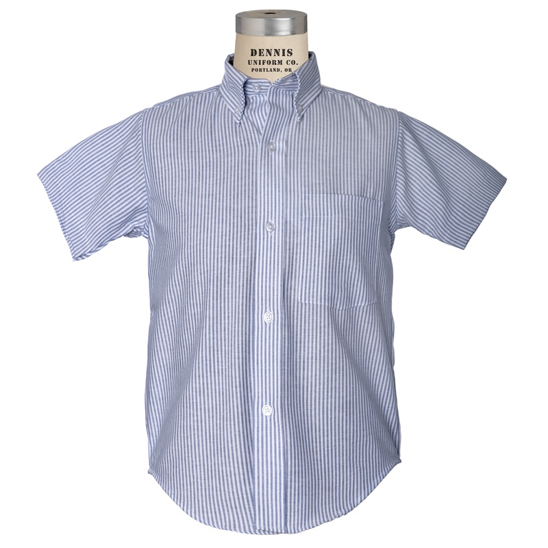 Short Sleeve Oxford Shirt|147 – Navy-White Stripe|Size Range – 4|Size Range – 6|Size Range – 8|Size Range – 10|Size Range – 12|Size Range – 14|Size Range – 16|Size Range – 18|Size Range – 20|Adult Unisex – AS Adult|Adult Unisex – AM Adult|Adult Unisex – A