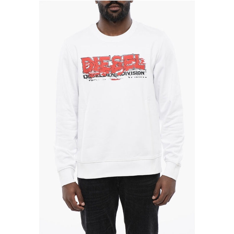Solid Color S-GINN-K40 Crew-neck Sweatshirt with Printed Log Sweatshirts