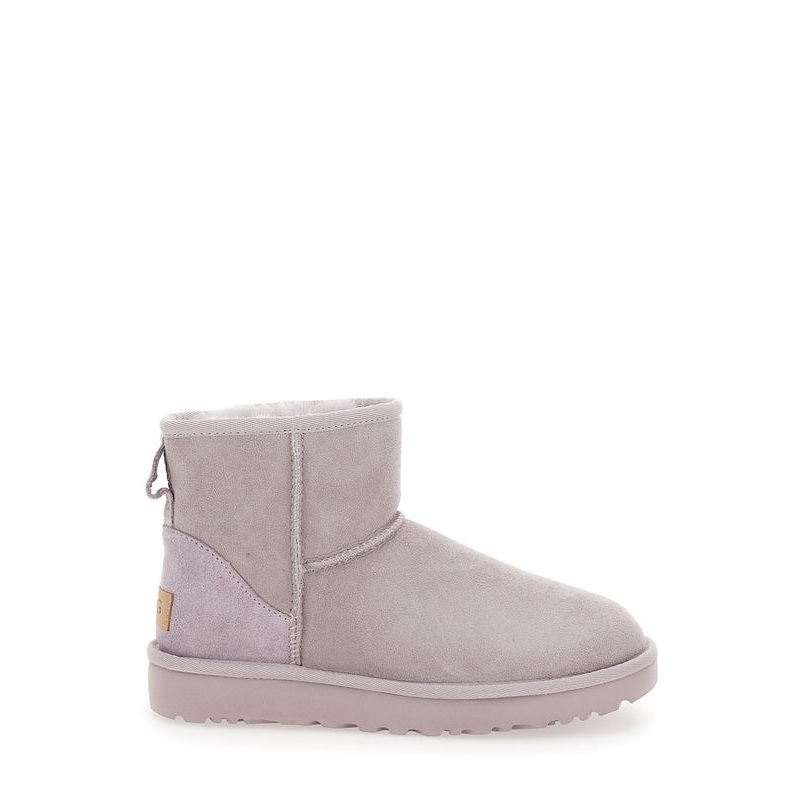Light Gray ‘Mini’ Boots in Suede Woman Ankle Boots