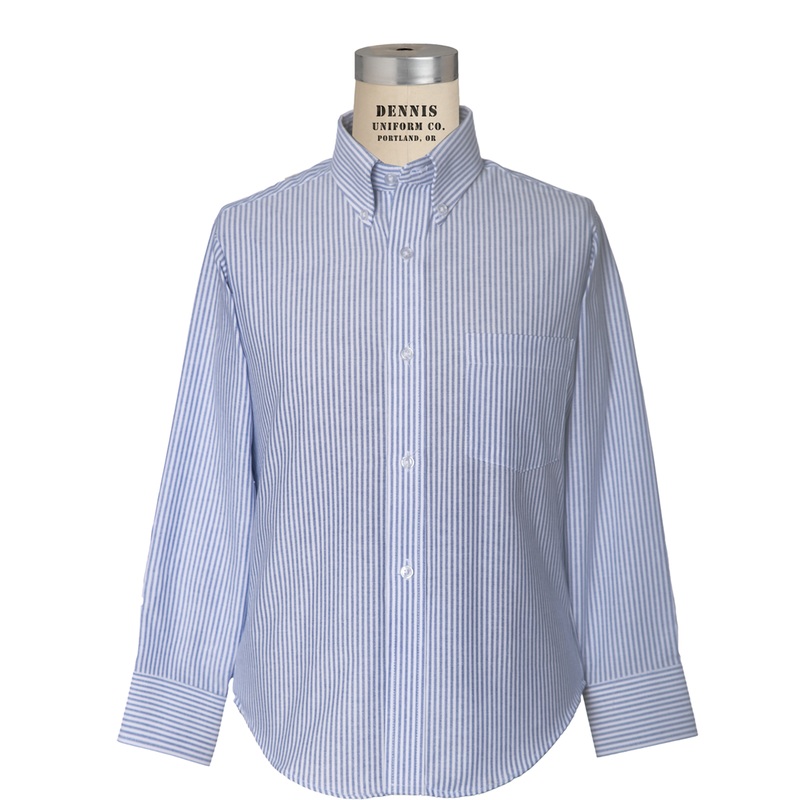 Long Sleeve Oxford Shirt|147 – Navy-White Stripe|Size Range – 4|Size Range – 6|Size Range – 8|Size Range – 10|Size Range – 12|Size Range – 14|Size Range – 16|Size Range – 18|Size Range – 20|Adult Unisex – AS Adult|Adult Unisex – AM Adult|Adult Unisex – AL