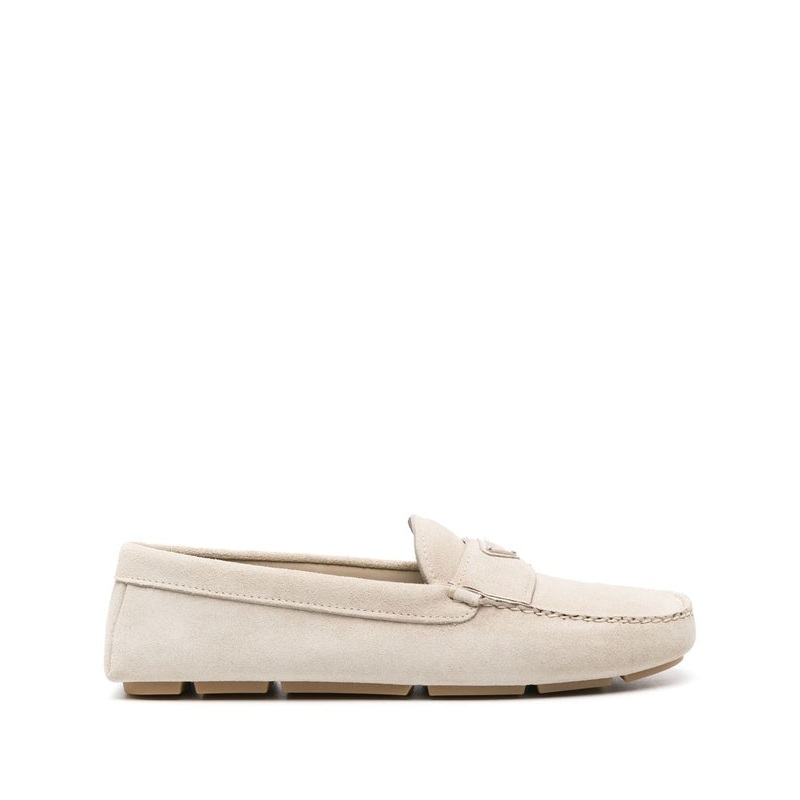 Triangle Logo Suede Driving Shoes