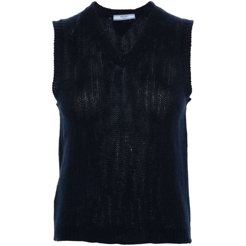V-Neck Cashmere Knit Vest|IT 38|IT 40|IT 42
