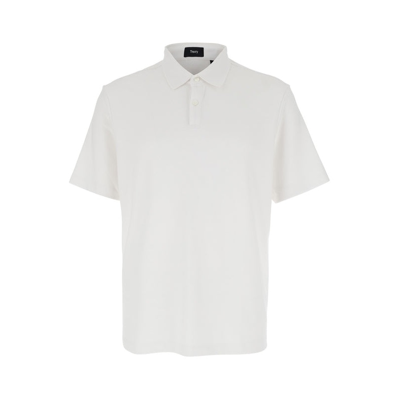 White Polo Shirt with Button Closure in cotton Man Polo Shirts