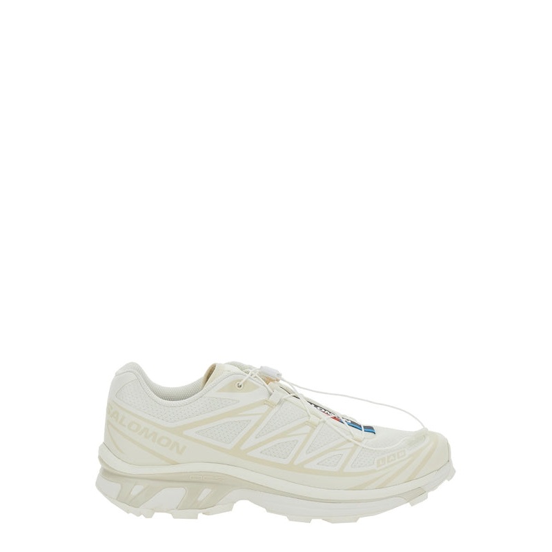 ‘XT-6 S/Lab’ White Sneakers with Drawstring in Mesh and Tech Fabric Low top Sneakers