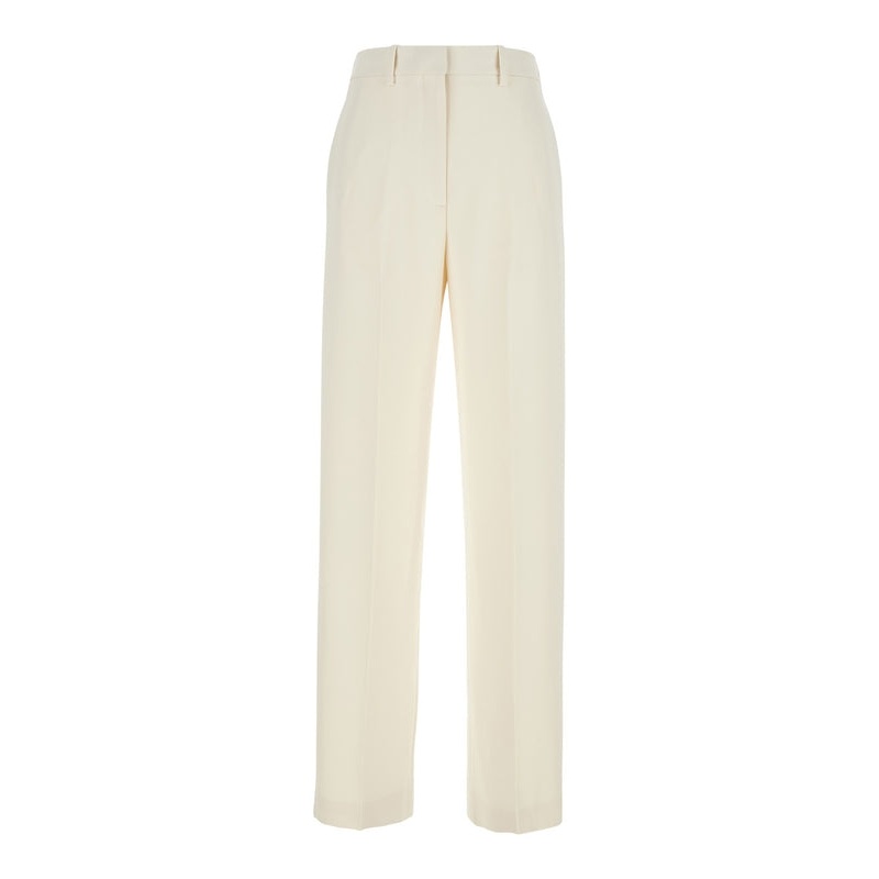‘Admiral’ White Pants with Belt Loops in Tech Fabric Woman Trousers