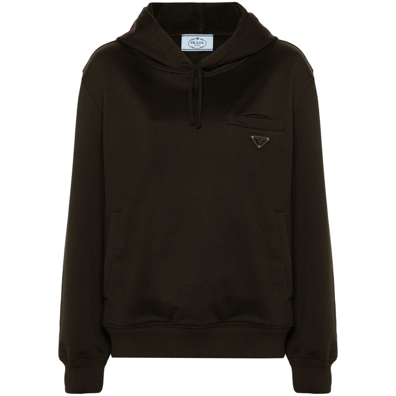 Chest Triangle Logo Cotton Hoodie
