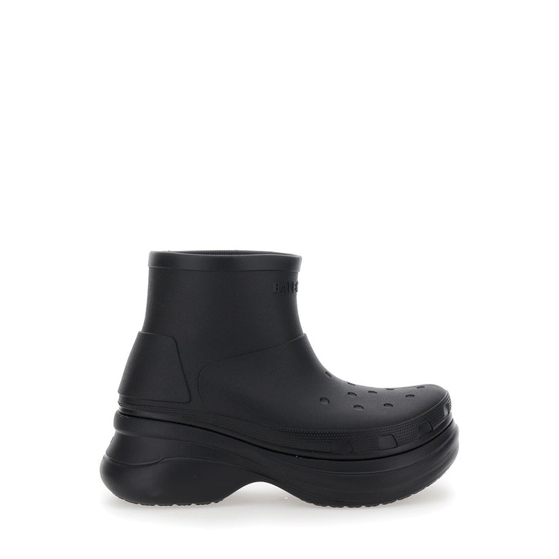 ‘Crocs’ Black Ankle Boots with Embossed Logo on the Front in Tech Fabric Man Ankle Boots