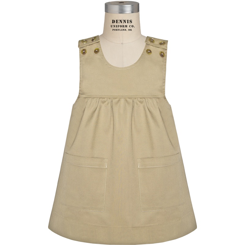 Gathered Skirt Jumper|068 – Khaki|Toddler – G2 Girls  Size 2|Youth – G3 Girls  Size 3|Youth – G4 Girls  Size 4|Youth – G5 Girls  Size 5|Youth – G6 Girls  Size 6|Youth – G7 Girls  Size 7|Youth – G8 Girls  Size 8