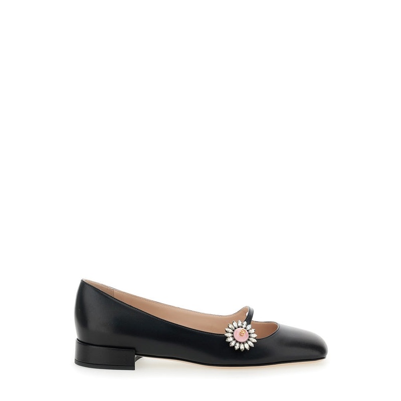 Jewel Detail Mary Jane Pumps Heel