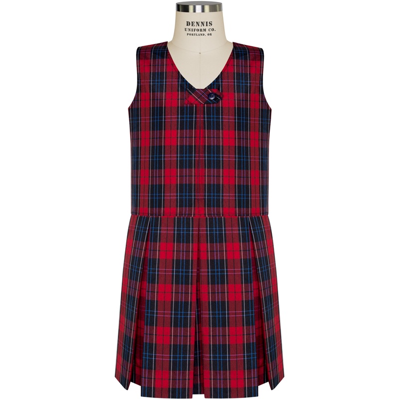 V-Neck Zip-Front Jumper|730 – Woodland Plaid|Youth – G3 Girls  Size 3|Youth – G4 Girls  Size 4|Youth – G5 Girls  Size 5|Youth – G6 Girls  Size 6|Youth – G7 Girls  Size 7|Youth – G8 Girls  Size 8|Youth – G10 Girls  Size 10|Youth – G12 Girls  Size 12|Youth