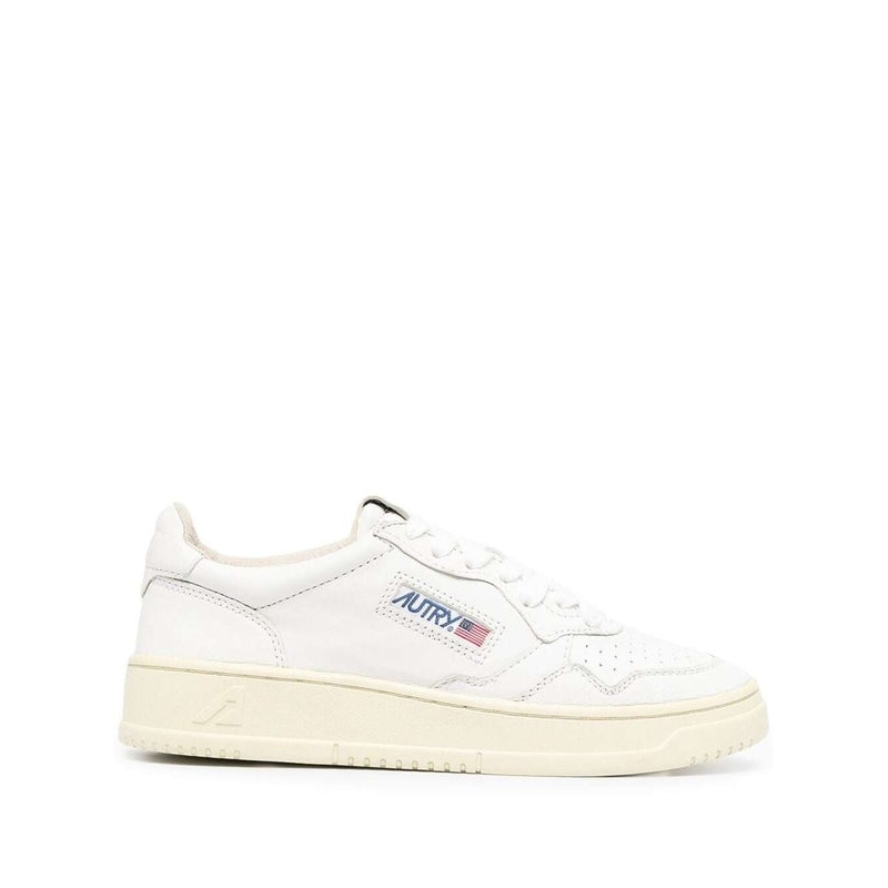 White Leather Sneakers with Logo Autry Woman Low Top Sneakers