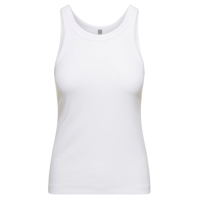 ‘Espera’ U Neck Rib Tank Top in Stretch Cotton Woman Toteme Sleeveless