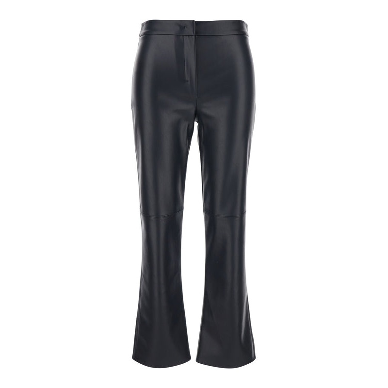 ‘Sublime’ Black Pants with Flared Leg in Eco Leather Woman Trousers