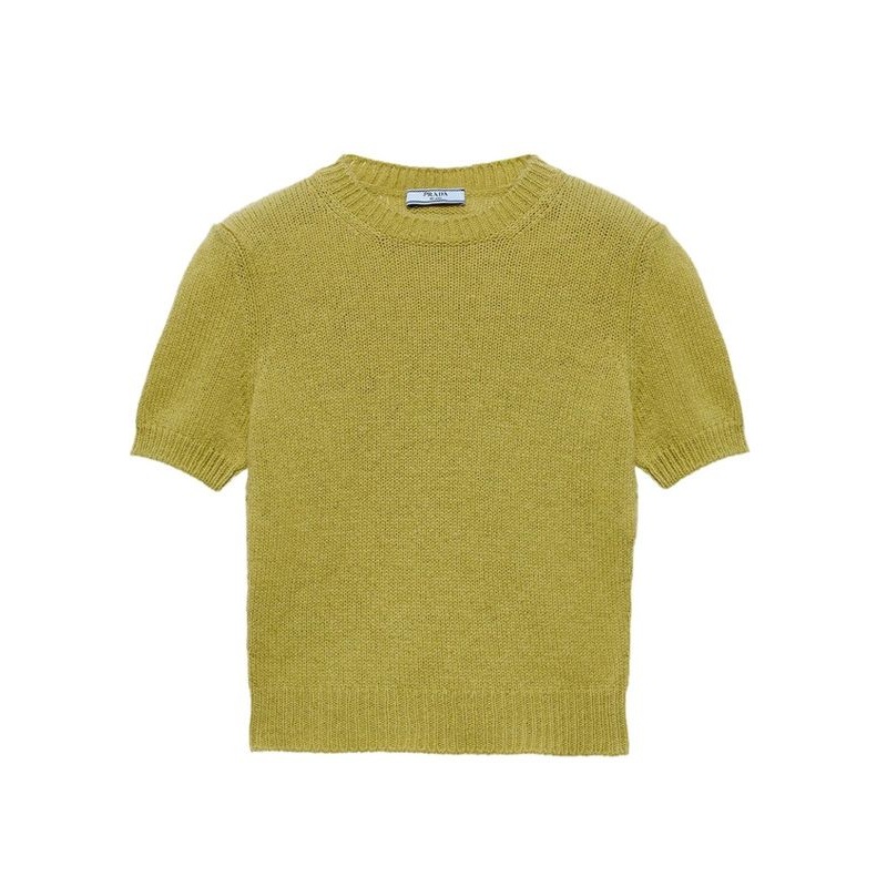 Triangle Patch Cashmere Short Sleeve Knit