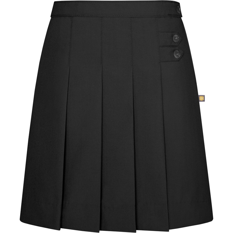 Double Tab Front Pleat Skirt|007 – Black|Youth – G3 Girls  Size 3|Youth – G4 Girls  Size 4|Youth – G5 Girls  Size 5|Youth – G6 Girls  Size 6|Youth – G7 Girls  Size 7|Youth – G8 Girls  Size 8|Youth – G10 Girls  Size 10|Youth – G12 Girls  Size 12|Youth – G1