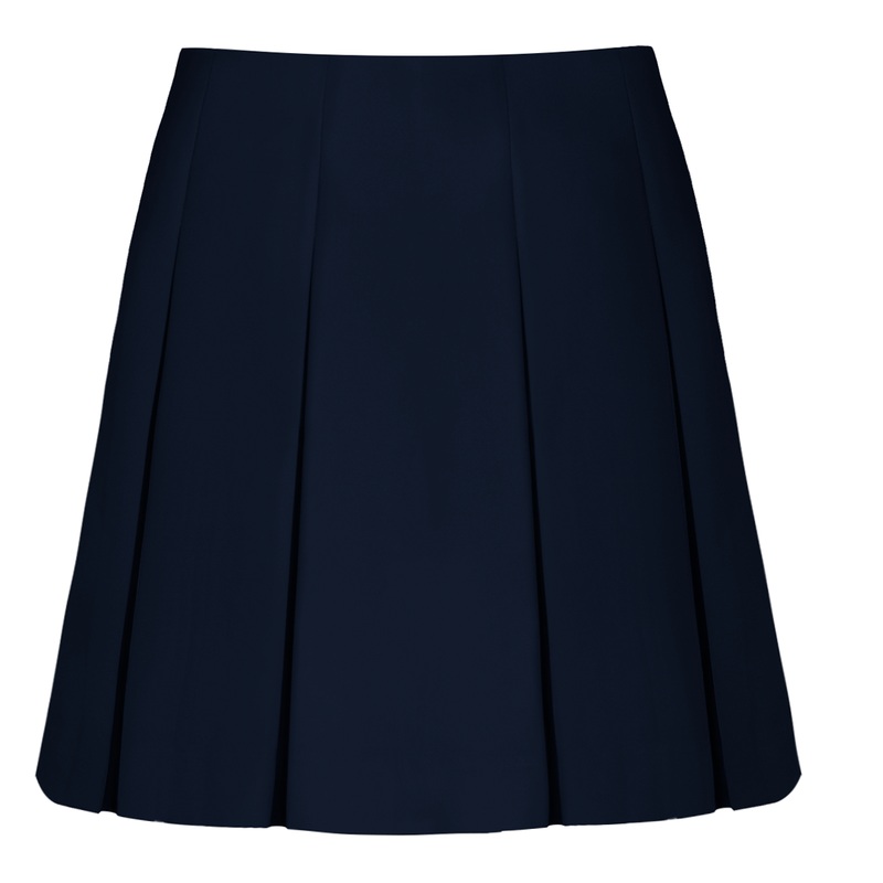 High Waist Box Pleat Skirt|057 – Navy|Youth – G3 Girls  Size 3|Youth – G4 Girls  Size 4|Youth – G5 Girls  Size 5|Youth – G6 Girls  Size 6|Youth – G7 Girls  Size 7|Youth – G8 Girls  Size 8|Youth – G10 Girls  Size 10|Youth – G12 Girls  Size 12|Youth – G14 G