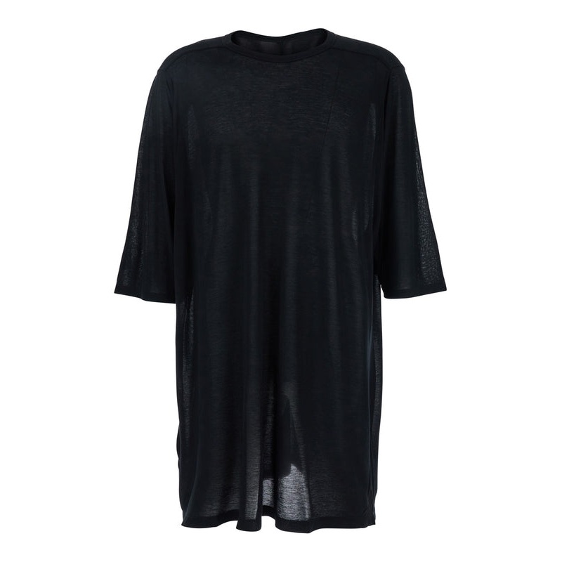 ‘Jumbo’ Black Round Neck T-Shirt in Cotton Man Half Sleeve