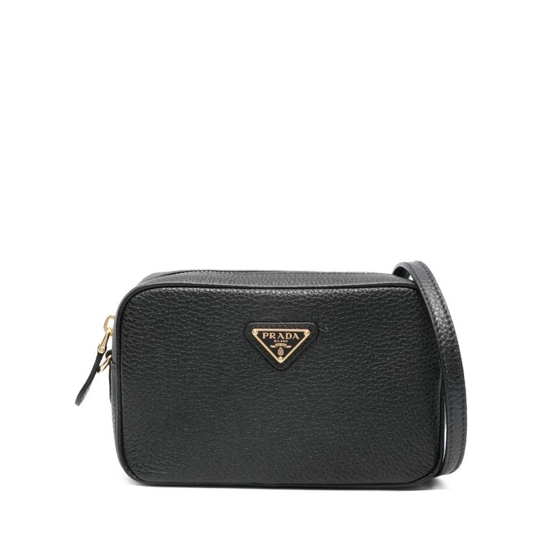 Triangle Logo Leather Crossbody Bag