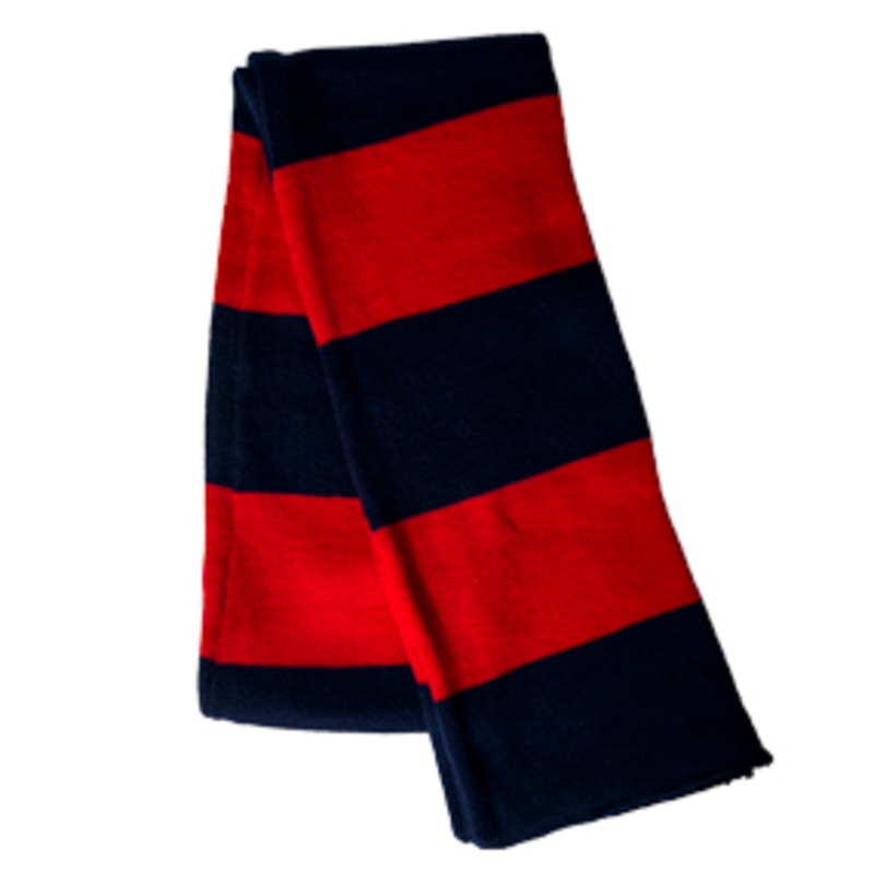 Striped Scarf|139 – Navy-Red Stripe