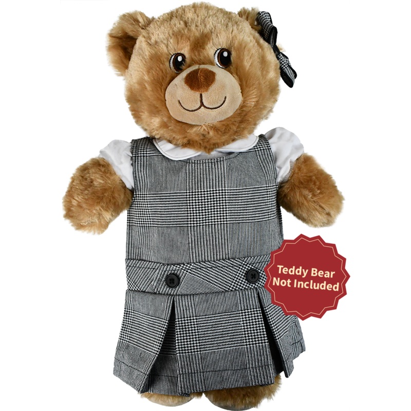 Jumper Dress Doll Outfit|008 – Black and White Shadow Plaid