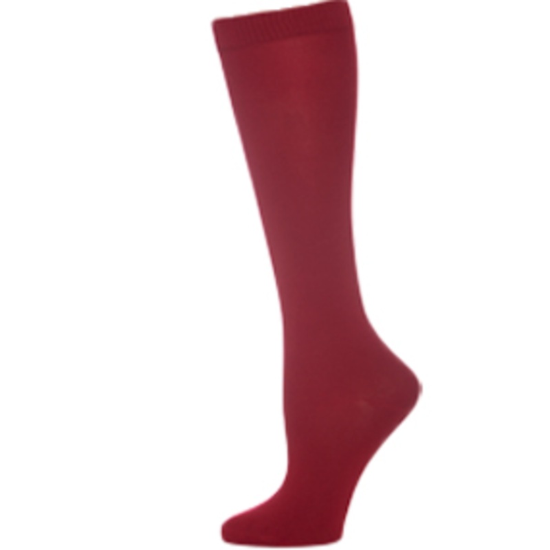 Opaque Knee-High Socks|095 – Red|Size Range – S Small|Size Range – M Medium|Size Range – L Large|Size Range – XL Extra Large
