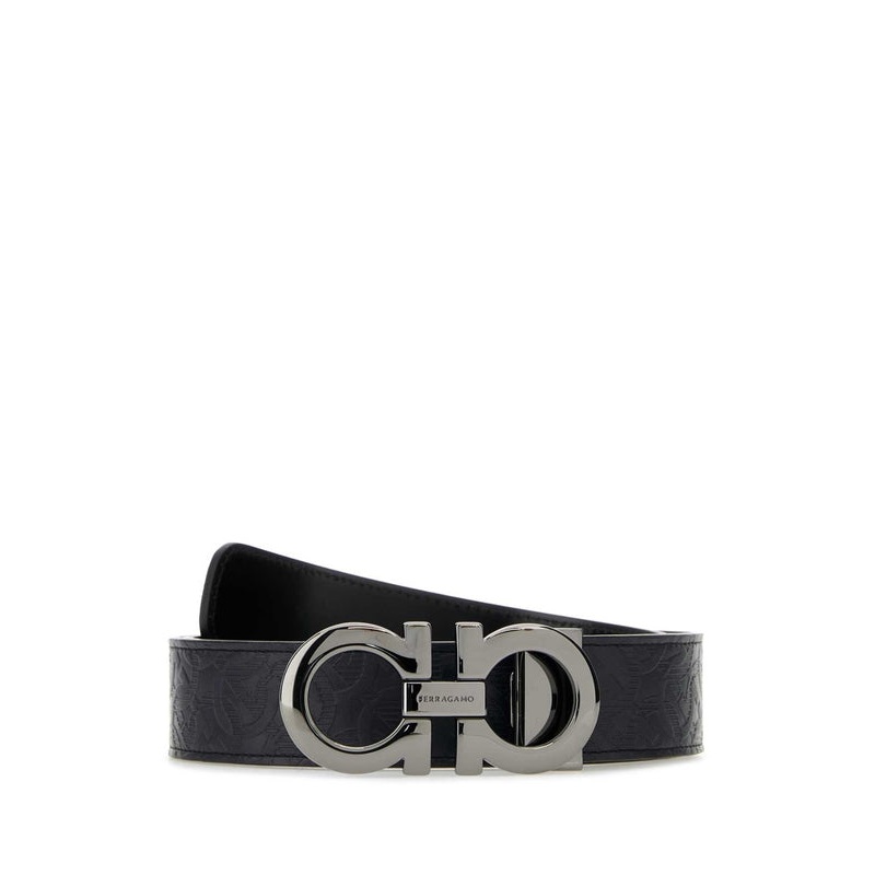 Ferragamo Navy Leather Belts|90|95|100|105|110