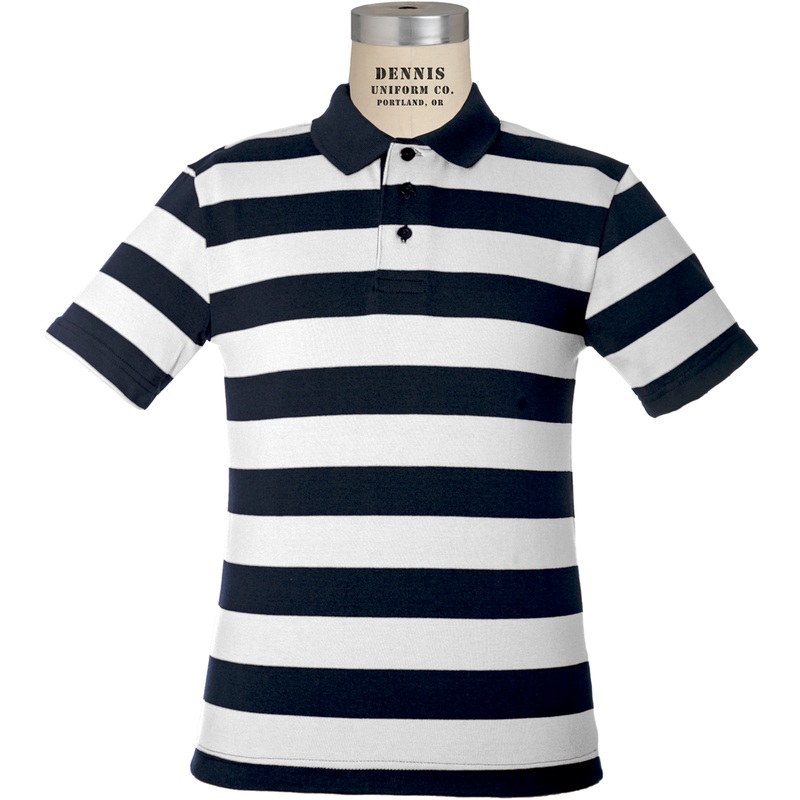 Short Sleeve Striped Jersey Polo