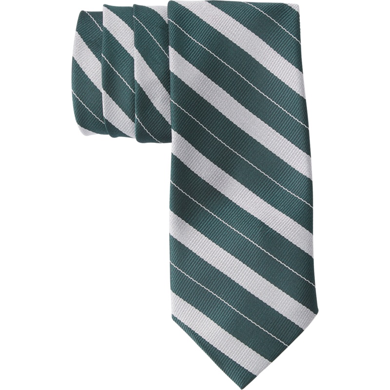 Traditional Necktie|050 – Green-Grey Stripe|Size Range – 48|Size Range – 54|Size Range – 57