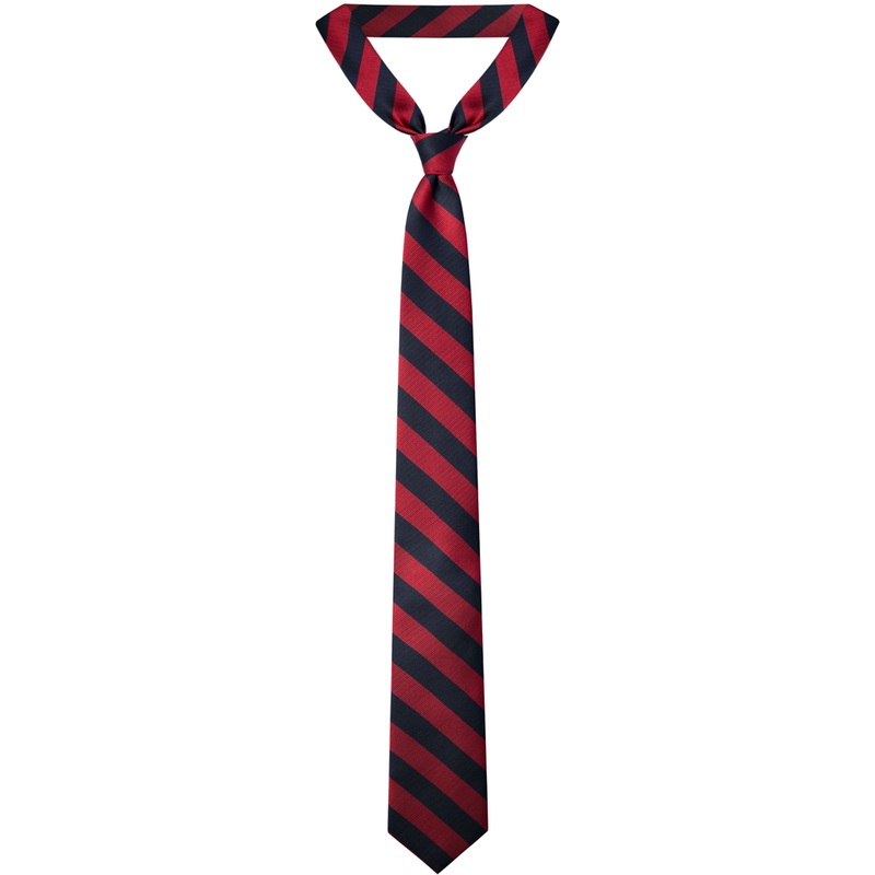 Traditional Necktie|141 – Red-Navy Stripe|Size Range – 44|Size Range – 48|Size Range – 54|Size Range – 57