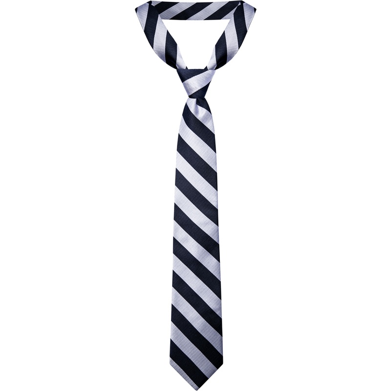 Traditional Necktie|143 – Grey-Navy Stripe|Size Range – 44|Size Range – 48|Size Range – 54|Size Range – 57