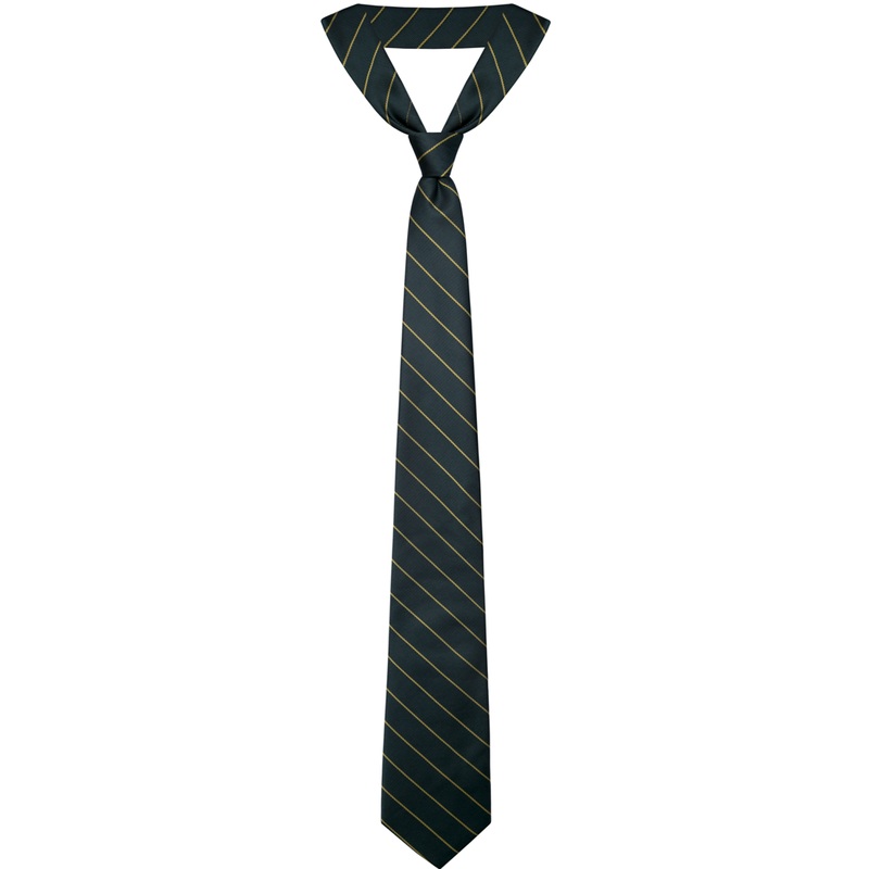Traditional Necktie|181 – Green with Gold Pinstripe|Size Range – 57|Size Range – 62