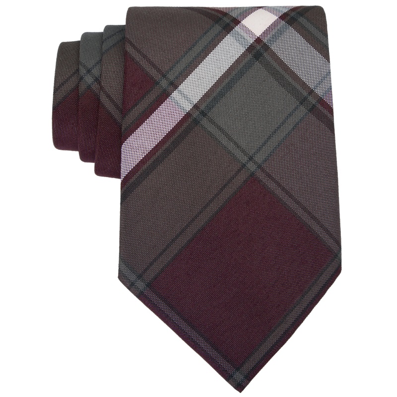 Traditional Necktie|248 – Bordeaux Plaid|Size Range – 48|Size Range – 54|Size Range – 57