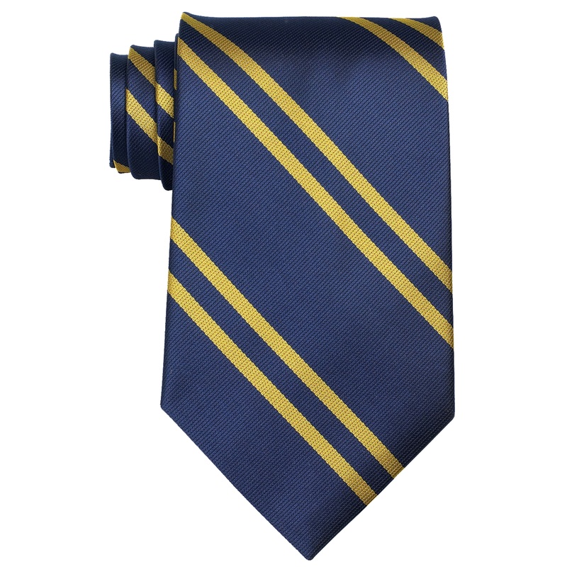 Traditional Necktie|879 – Marist Stripe Navy with Gold|Size Range – 48|Size Range – 54|Size Range – 57