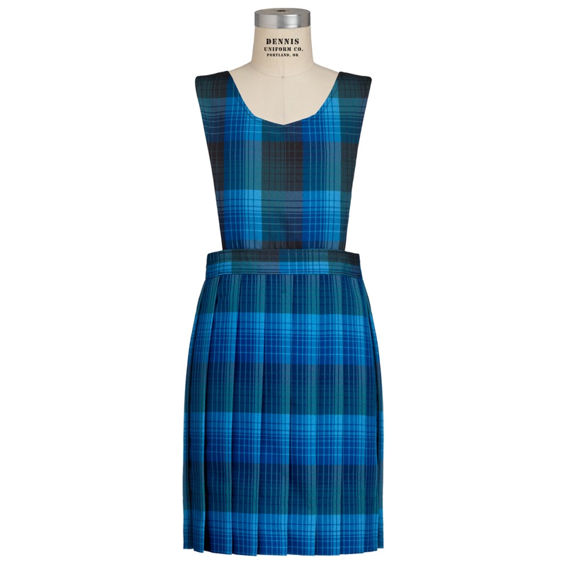 Bib Front Knife Pleat Jumper with Scoop Neck