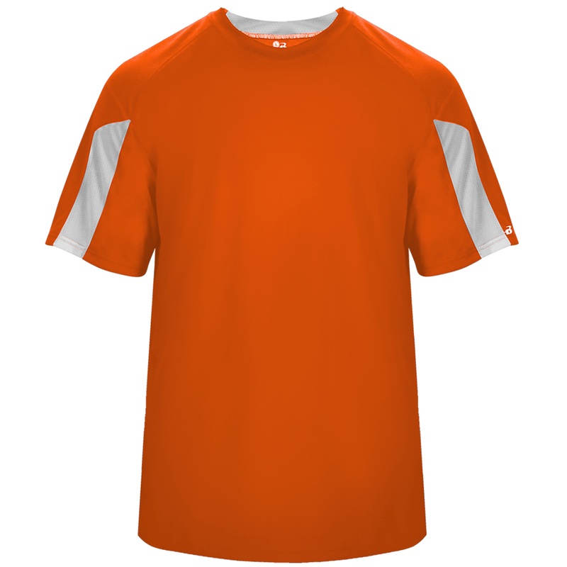 Color Block Sleeve T-Shirt|BOW – Burnt Orange-White|Youth – YXS Youth Size 5-6|Youth – YS Youth Size 7-8|Youth – YM Youth Size 10|Youth – YL Youth Size 12|Youth – YXL Youth Size 14-16|Adult Unisex – AS Adult|Adult Unisex – AM Adult|Adult Unisex – AL Adult