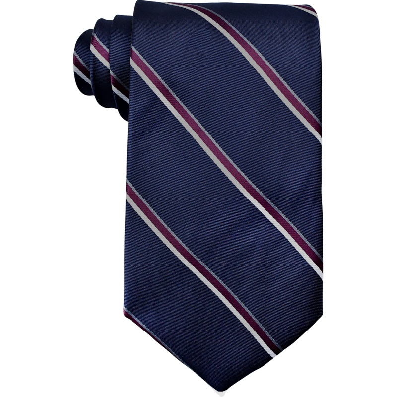 Traditional Necktie|NWW – Navy with Wine-White-Lt Blue stripes|Size Range – 48|Size Range – 54|Size Range – 57