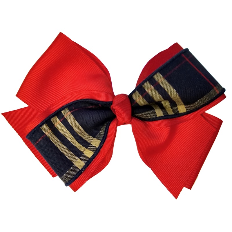 Accent Hair Bow|1CR – 1C Plaid-Red