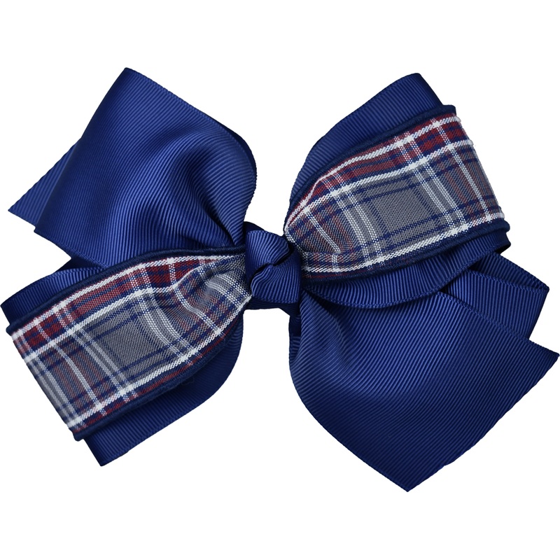 Accent Hair Bow|34N – 34 Plaid-Navy