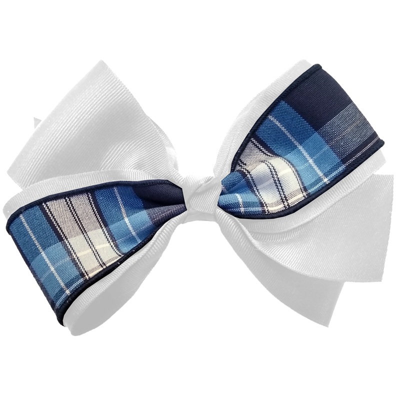 Accent Hair Bow|76W – 76 Plaid-White