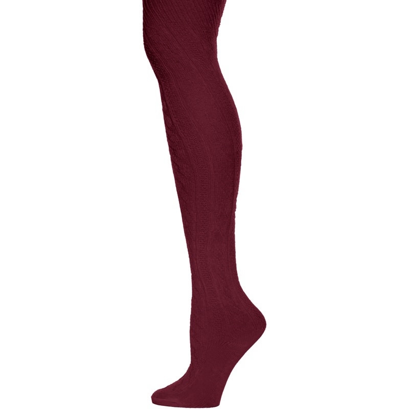 Cable-Knit Tights|128 – Burgundy|Size Range – S Small|Size Range – M Medium|Size Range – L Large|Size Range – XL Extra Large|Size Range – 2XL Two Extra Large|Adult Unisex – PET Petite|Adult Unisex – AVG Average|Adult Unisex – TALL Tall