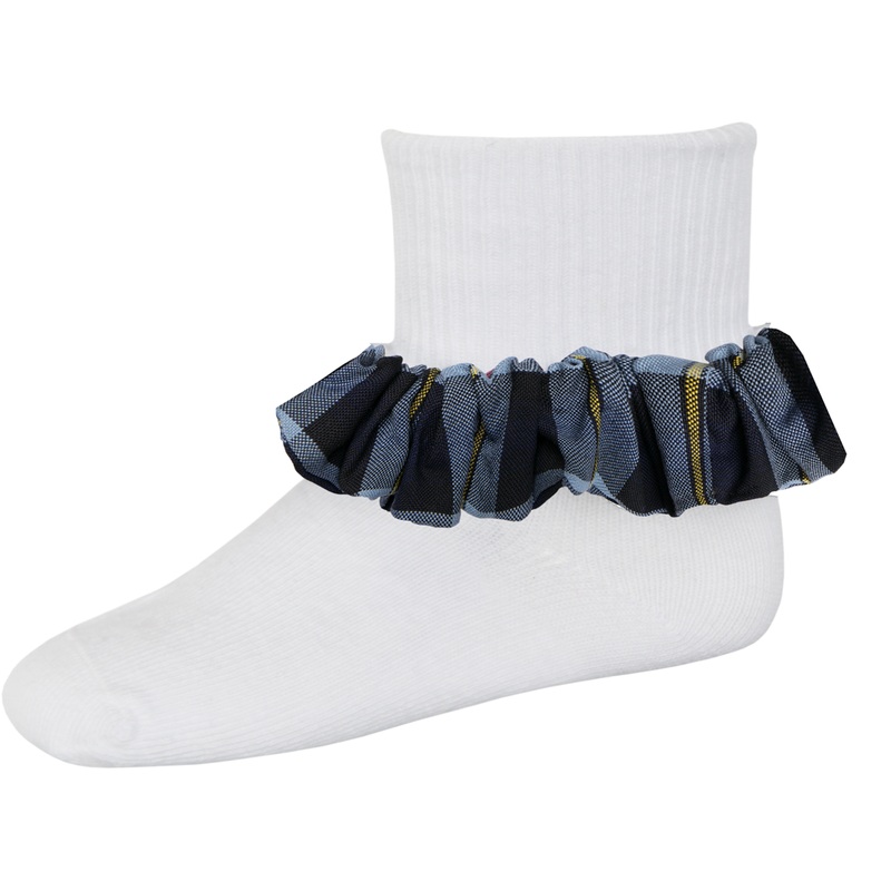 Plaid Trim Single Cuff Socks|290 – Garfield Plaid|Size Range – S Small|Size Range – M Medium|Size Range – L Large|Size Range – XL Extra Large