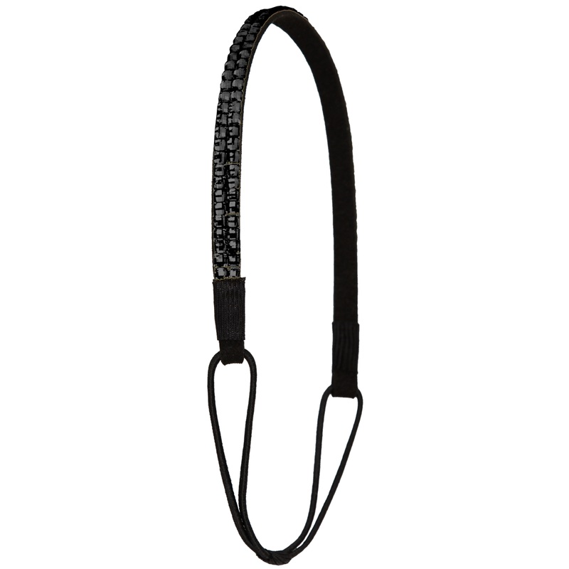 Slim Rhinestone Headband|007 – Black