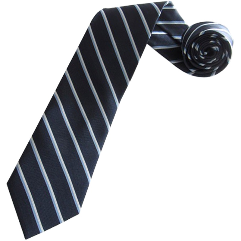 Traditional Necktie|625 – Navy with Blue-White stripe|Size Range – 50|Size Range – 56