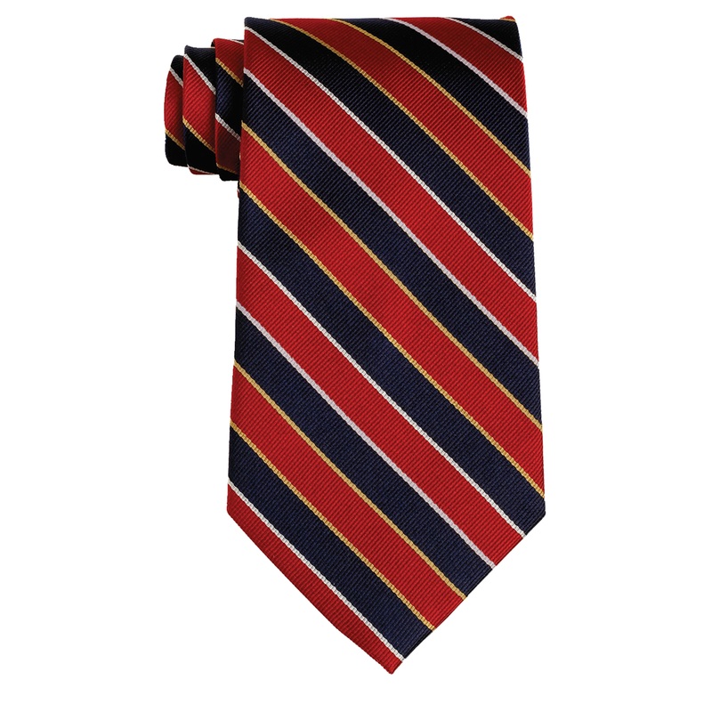 Traditional Necktie|932 – Navy-Red Stripe|Size Range – 54|Size Range – 57