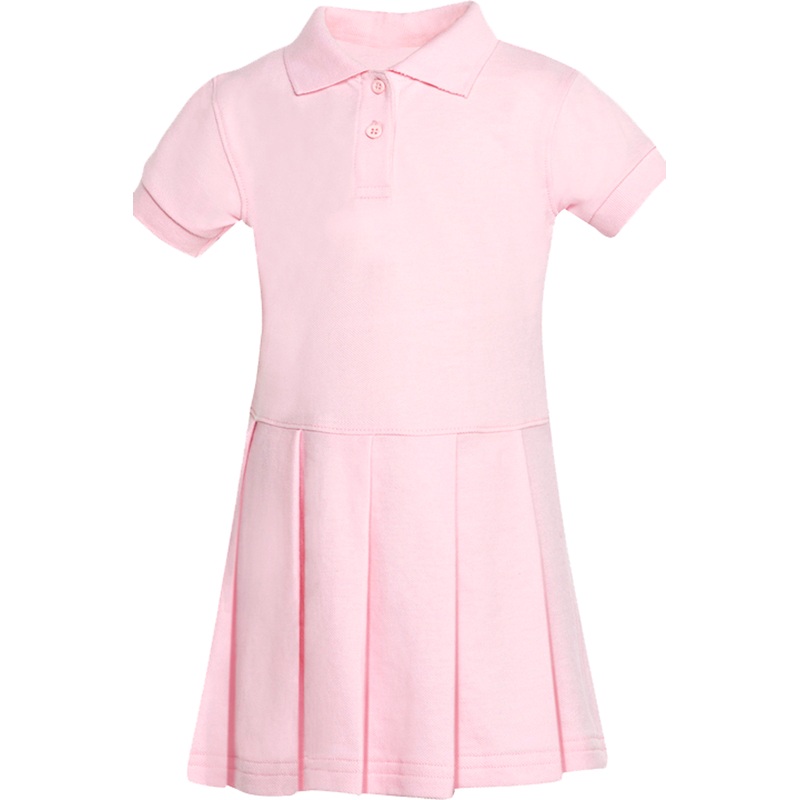 Short Sleeve Pleated Polo Dress