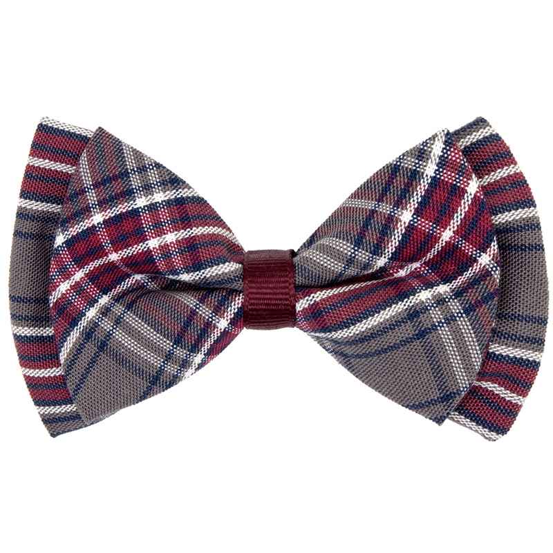 Bowtie Style Hair Bow|562 – Rose Plaid