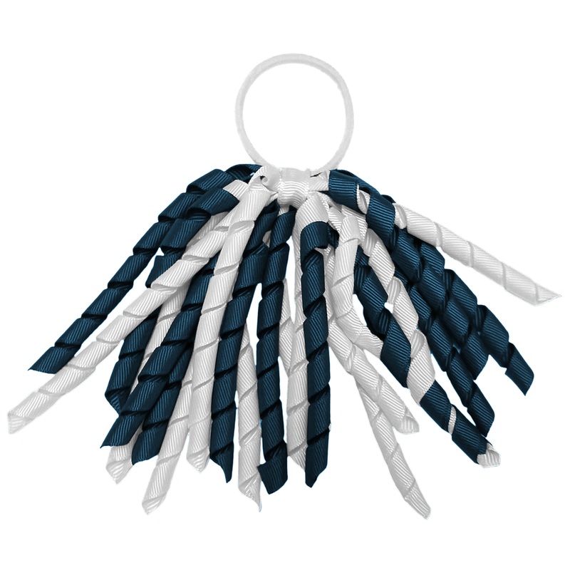 Cheer Hair Bow|276 – White-Navy