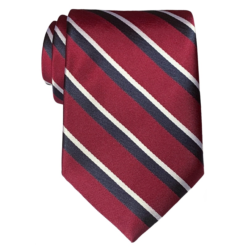 Traditional Necktie|612 – Red with Navy-White|Size Range – 57