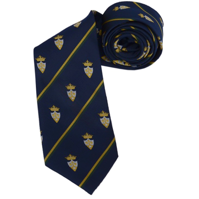 Traditional Necktie|615 – Navy Crest|Size Range – 50|Size Range – 56