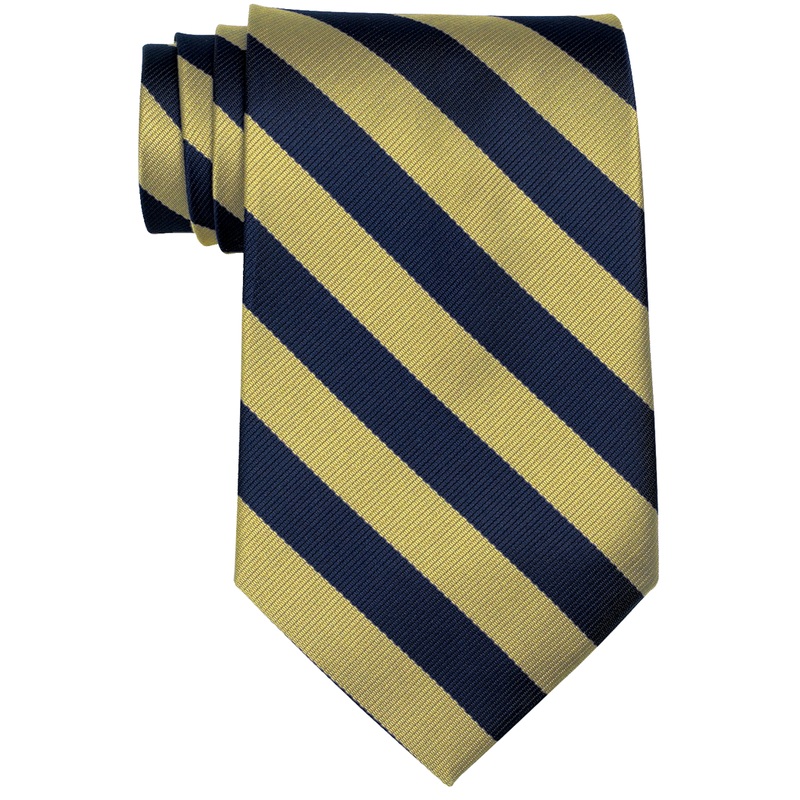 Traditional Necktie|844 – Gold-Navy|Size Range – 50|Size Range – 54|Size Range – 57